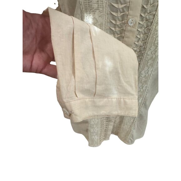 NWT Coldwater Creek Ivory Cottage Peasant Romantic Embroidered Lace Tunic Top L - Picture 11 of 11